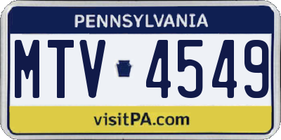 PA license plate MTV4549