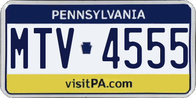 PA license plate MTV4555