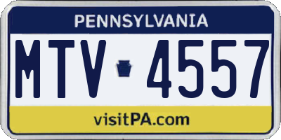 PA license plate MTV4557
