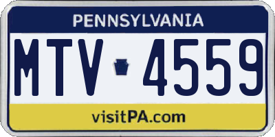 PA license plate MTV4559