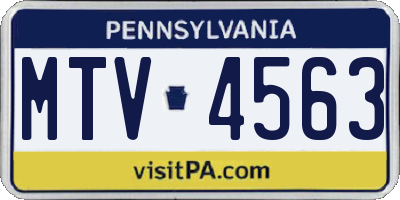PA license plate MTV4563