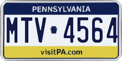 PA license plate MTV4564