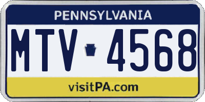 PA license plate MTV4568