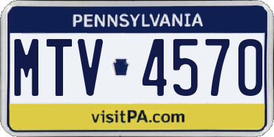 PA license plate MTV4570