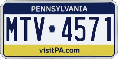 PA license plate MTV4571
