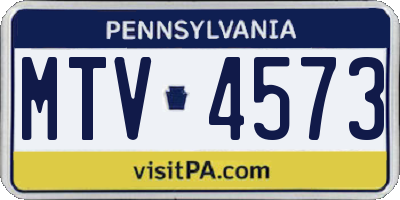 PA license plate MTV4573