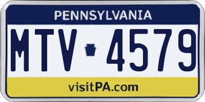 PA license plate MTV4579