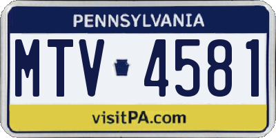 PA license plate MTV4581