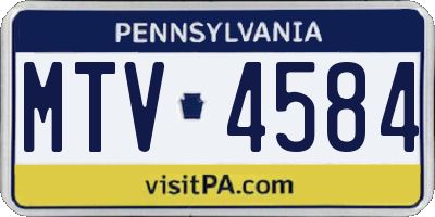 PA license plate MTV4584