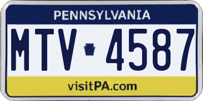 PA license plate MTV4587
