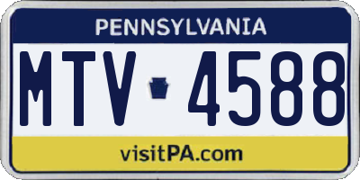 PA license plate MTV4588