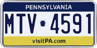 PA license plate MTV4591