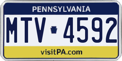PA license plate MTV4592
