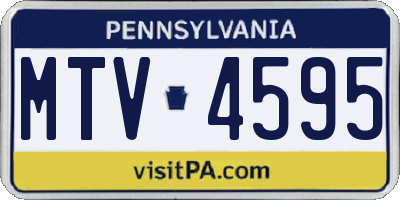 PA license plate MTV4595
