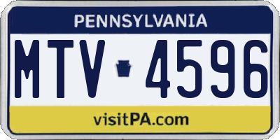 PA license plate MTV4596