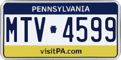 PA license plate MTV4599