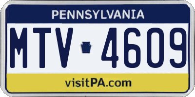 PA license plate MTV4609