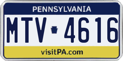 PA license plate MTV4616