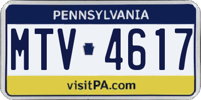 PA license plate MTV4617