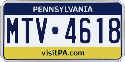 PA license plate MTV4618