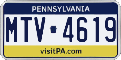 PA license plate MTV4619