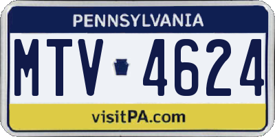 PA license plate MTV4624
