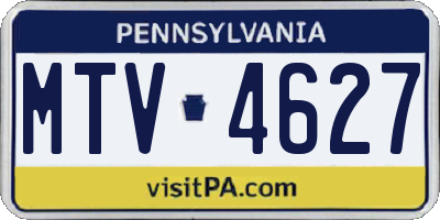 PA license plate MTV4627