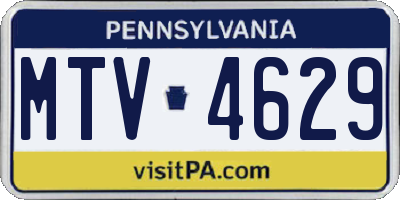 PA license plate MTV4629