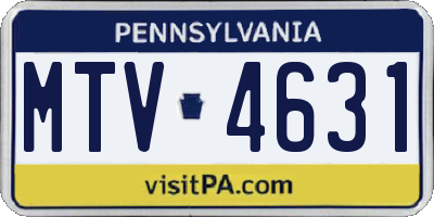 PA license plate MTV4631