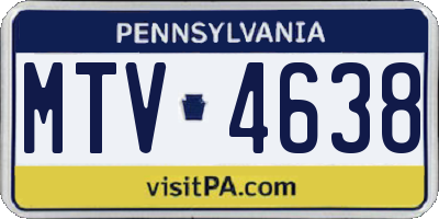 PA license plate MTV4638