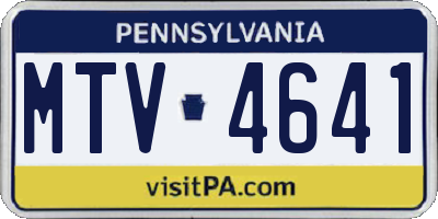 PA license plate MTV4641