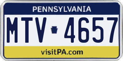 PA license plate MTV4657