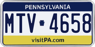 PA license plate MTV4658