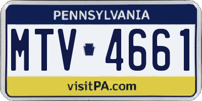 PA license plate MTV4661