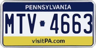 PA license plate MTV4663