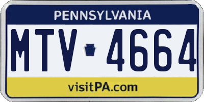 PA license plate MTV4664