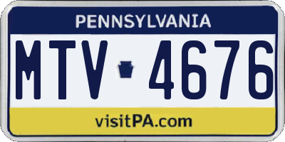PA license plate MTV4676