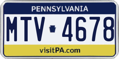 PA license plate MTV4678