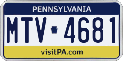 PA license plate MTV4681