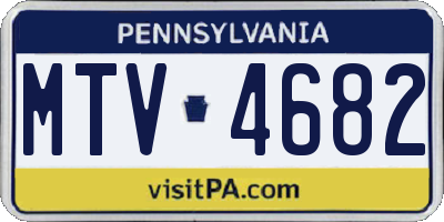 PA license plate MTV4682
