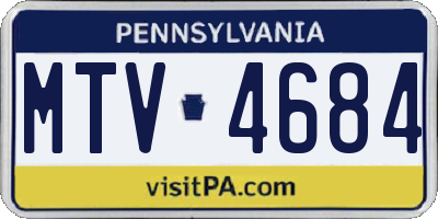PA license plate MTV4684