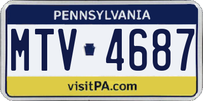 PA license plate MTV4687