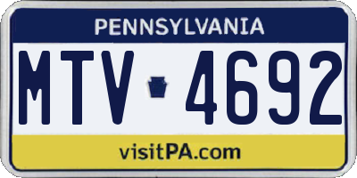 PA license plate MTV4692