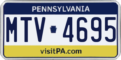 PA license plate MTV4695