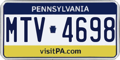 PA license plate MTV4698