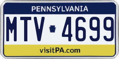 PA license plate MTV4699