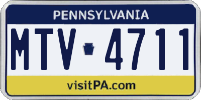 PA license plate MTV4711