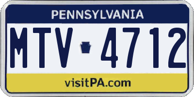 PA license plate MTV4712