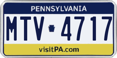 PA license plate MTV4717