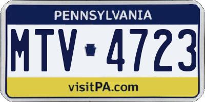 PA license plate MTV4723